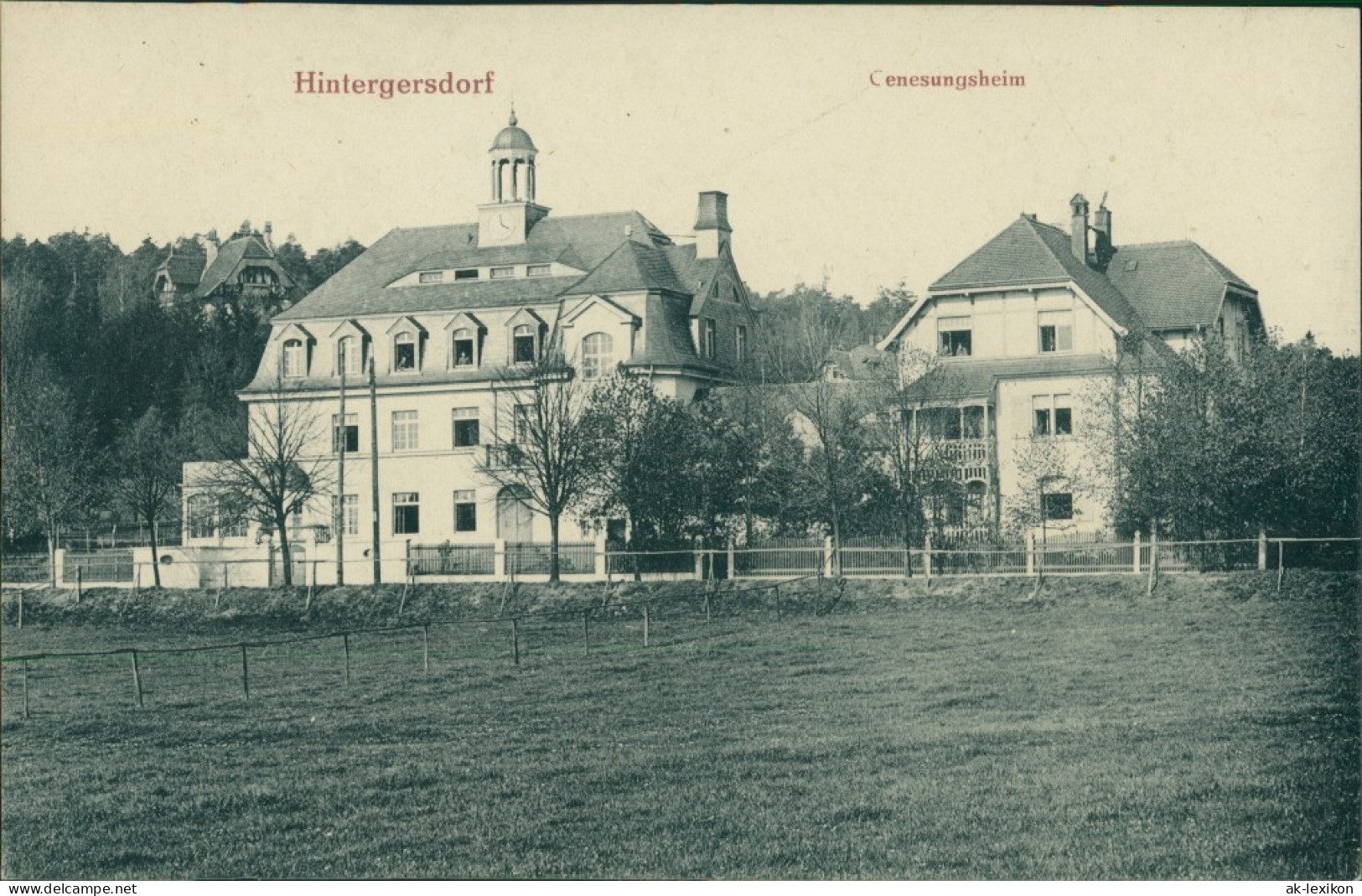 Ansichtskarte Hintergersdorf-Tharandt Partie Am Genesungsheim 1913  - Tharandt