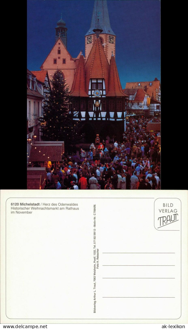 Ansichtskarte Michelstadt Historischer Weihnachtsmarkt Am Rathaus 1995 - Michelstadt