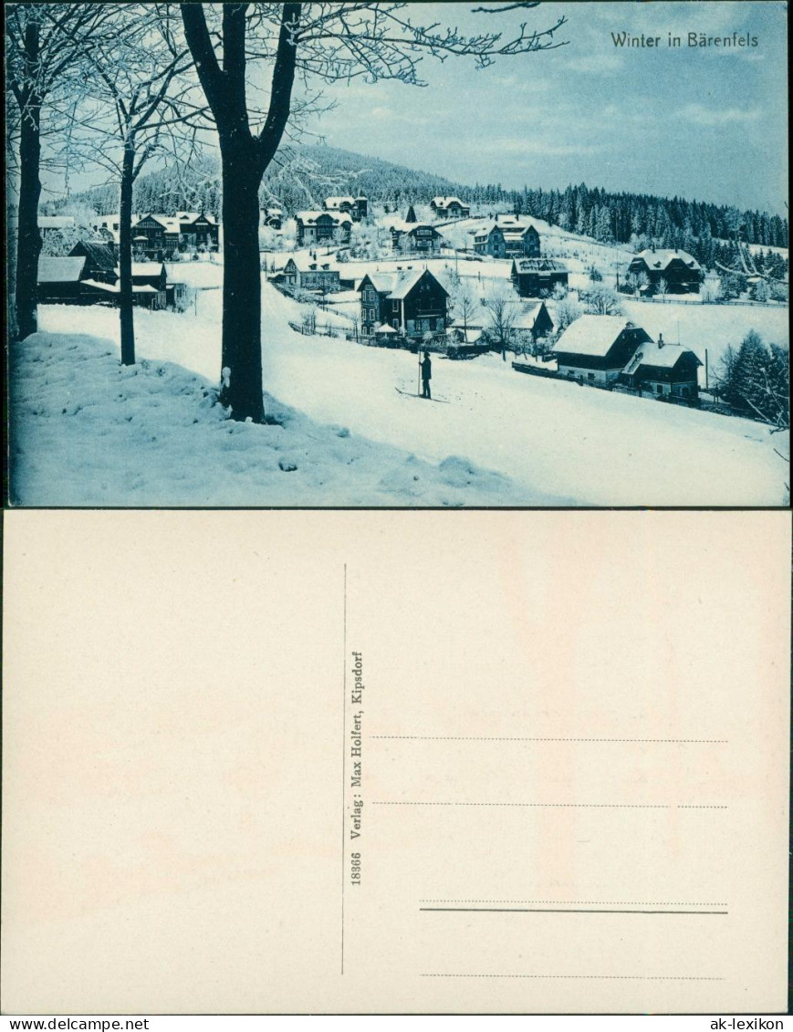 Bärenfels (Erzgebirge)-Altenberg (Erzgebirge) Skiläufer An Der Stadt 1912  - Altenberg