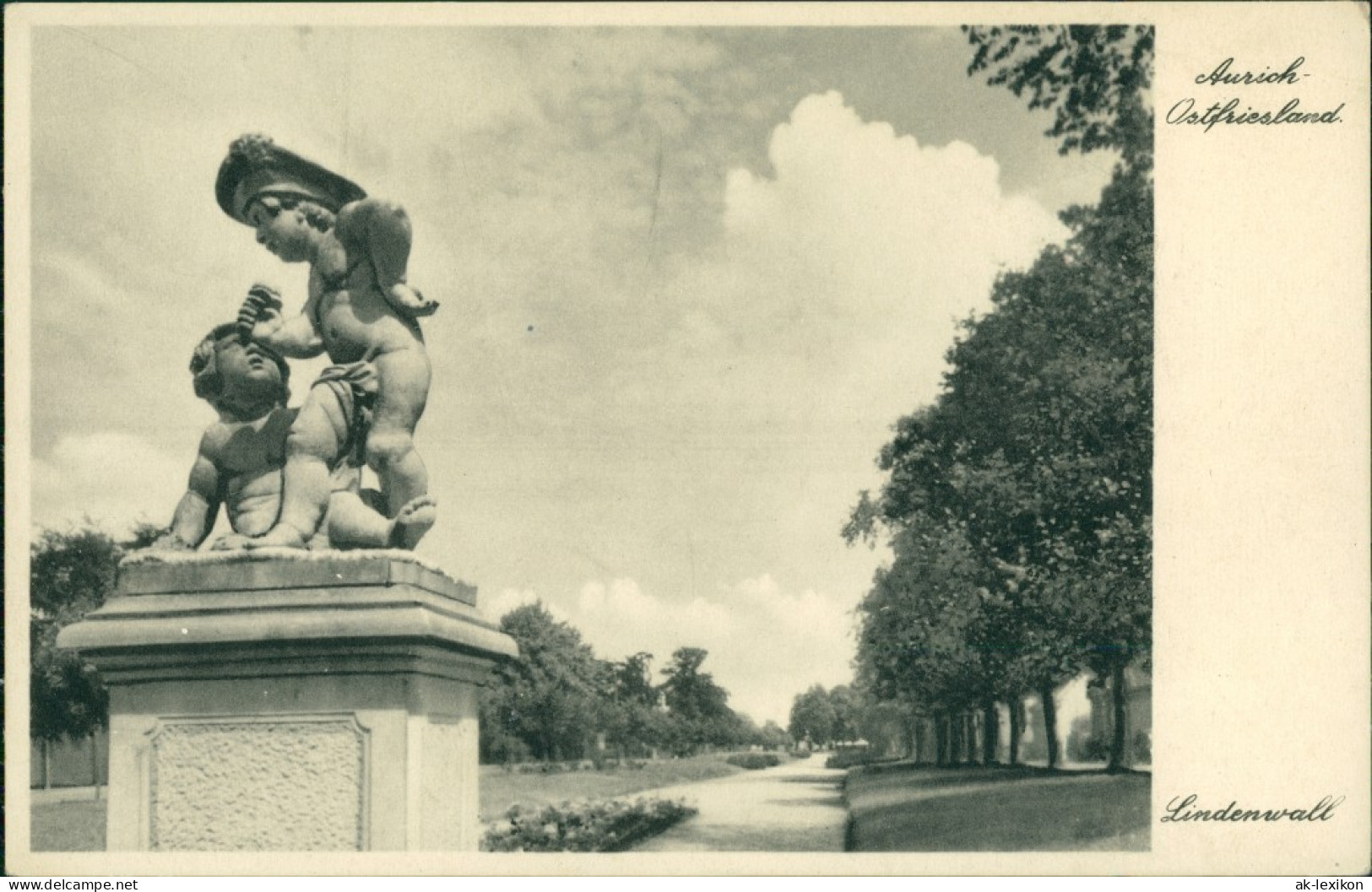 Ansichtskarte Aurich-Leer (Ostfriesland) Partie Am Lindenwall 1924 - Aurich
