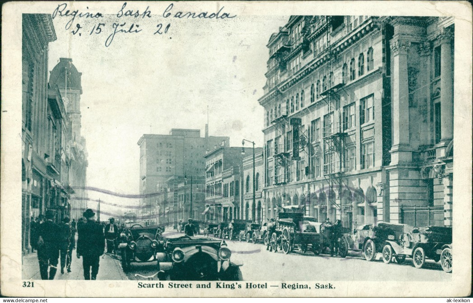 Postcard Regina (Saskatchewan) Scarth Street And Kings Hotel 1915 - Altri & Non Classificati