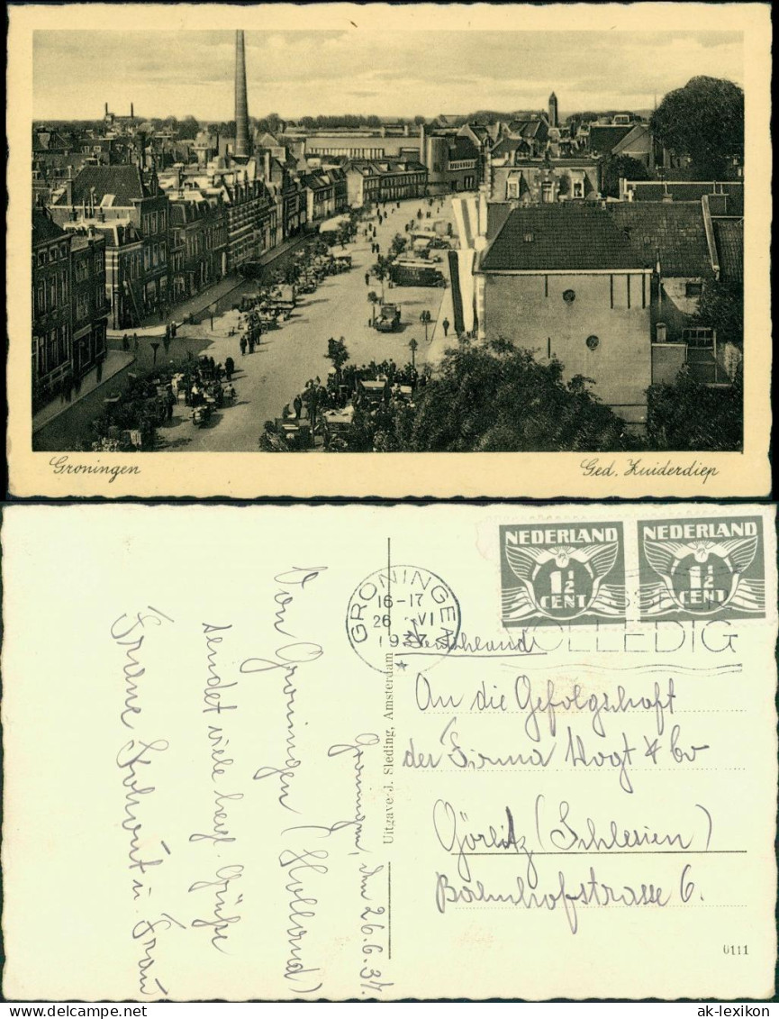 Postkaart Groningen Ged Zuiderdiep 1937 - Groningen