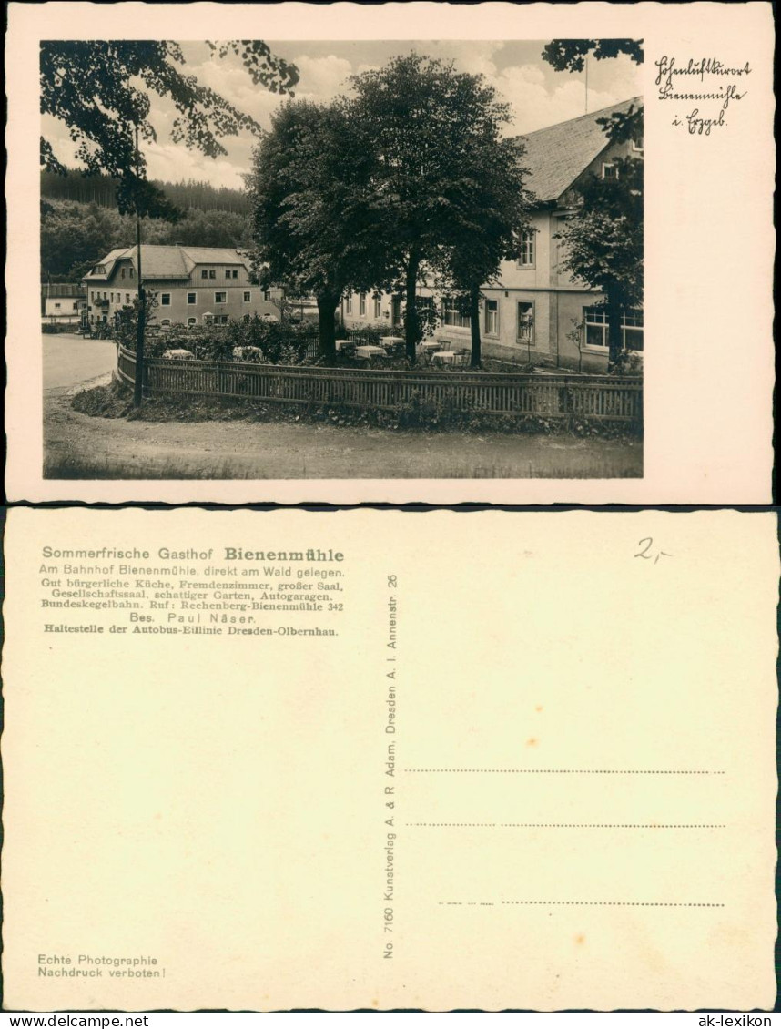 Ansichtskarte Rechenberg-Bienenmühle Gasthof Näser - Bienenmühle 1942 - Rechenberg-Bienenmühle