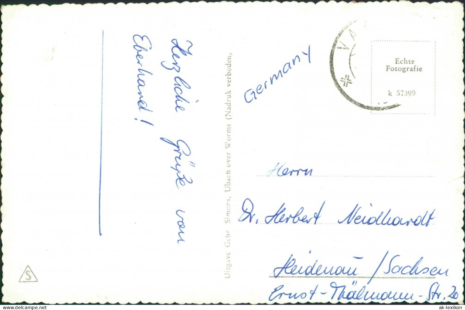 Postkaart Vaals Dreiländerblick 3 Briefmarken - Grenze 1959  - Vaals