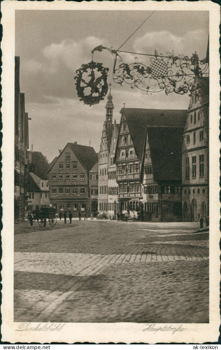 Ansichtskarte Dinkelsbühl Hauptstraße 1928 - Dinkelsbuehl