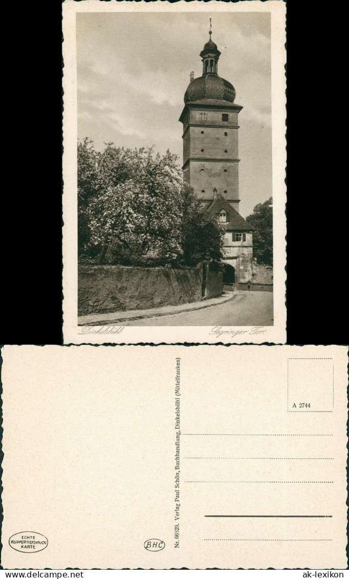 Ansichtskarte Dinkelsbühl Straßenpartie Am Springer Tor 1928 - Dinkelsbühl