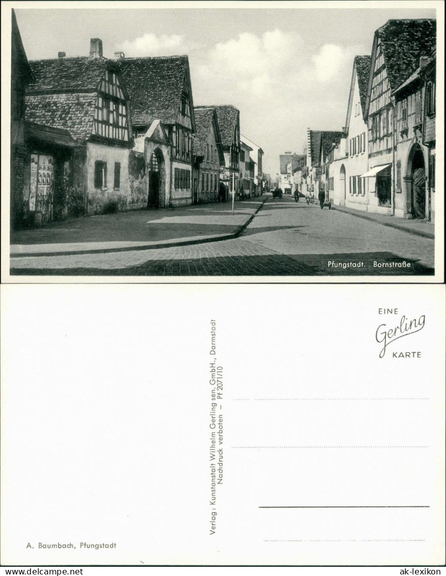 Ansichtskarte Pfungstadt Bornstraße 1934 - Pfungstadt