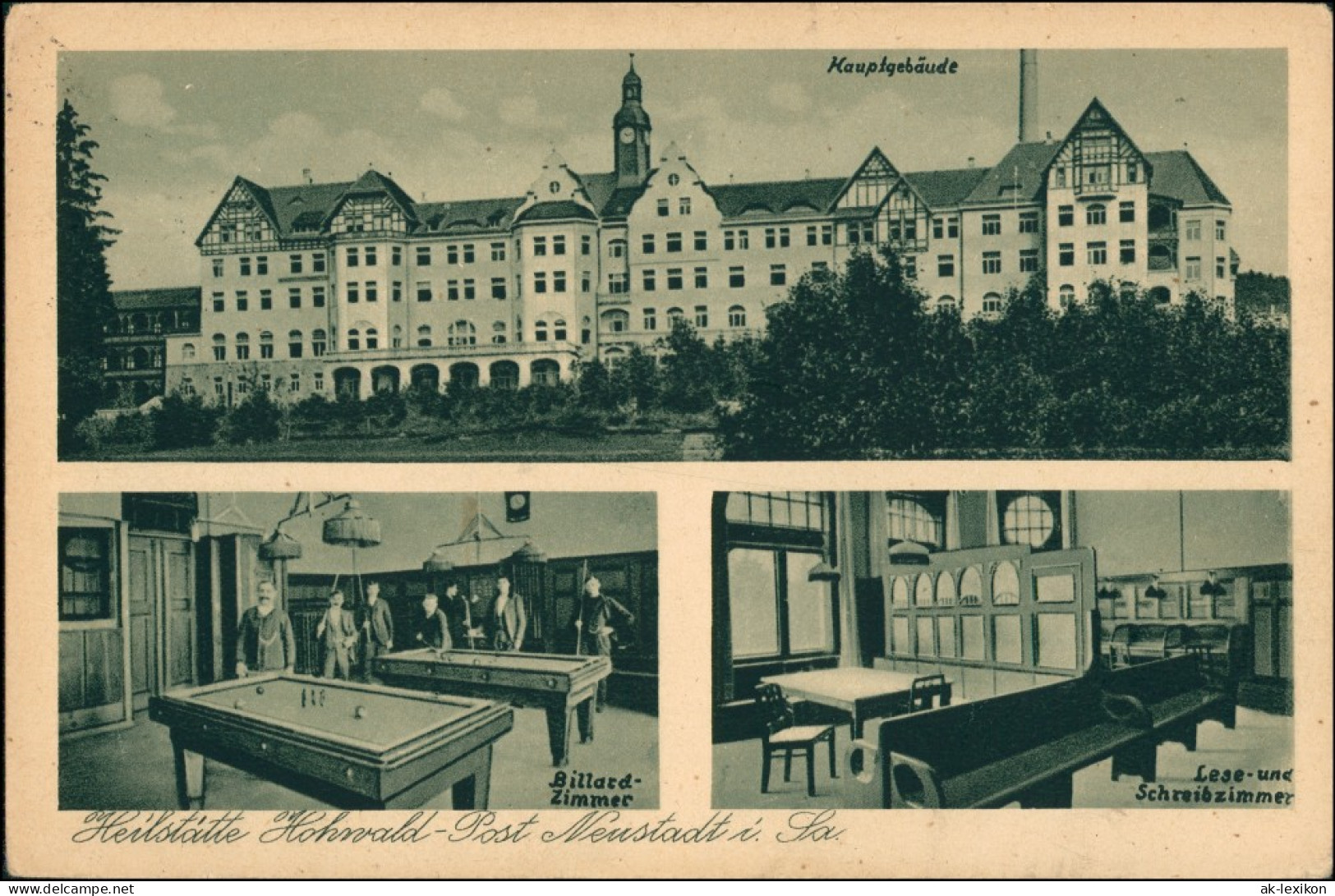 Hohwald (Sachsen) 3 Bild Hauptgebäude Billardraum Schreibzimmer 1927 - Hohwald (Sachsen)