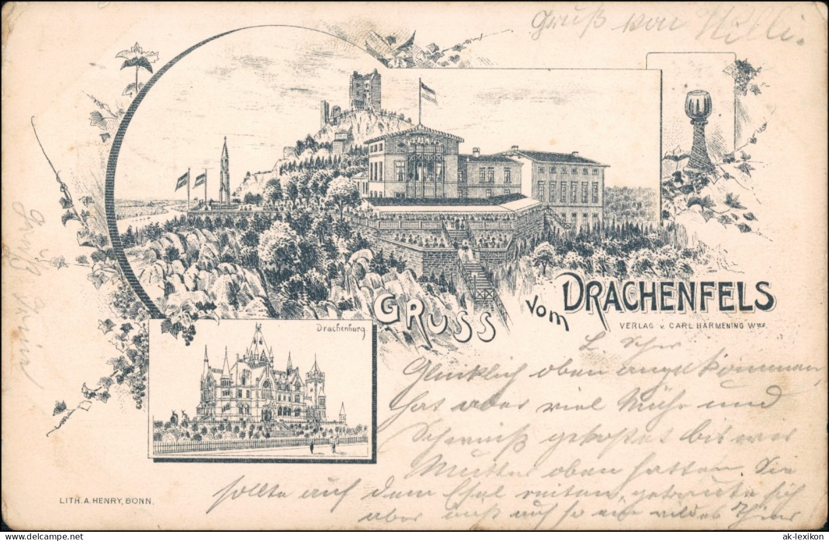 Ansichtskarte Königswinter Restaurant, Drachenburg, Vorläufer 1898 - Koenigswinter