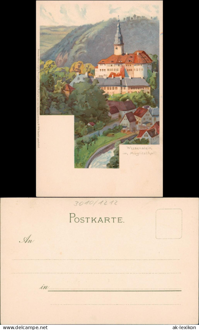 Ansichtskarte Weesenstein (Müglitz) Künstlerkarte 1906 - Weesenstein A. D. Müglitz