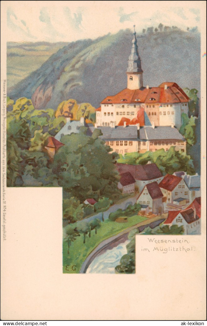 Ansichtskarte Weesenstein (Müglitz) Künstlerkarte 1906 - Weesenstein A. D. Mueglitz
