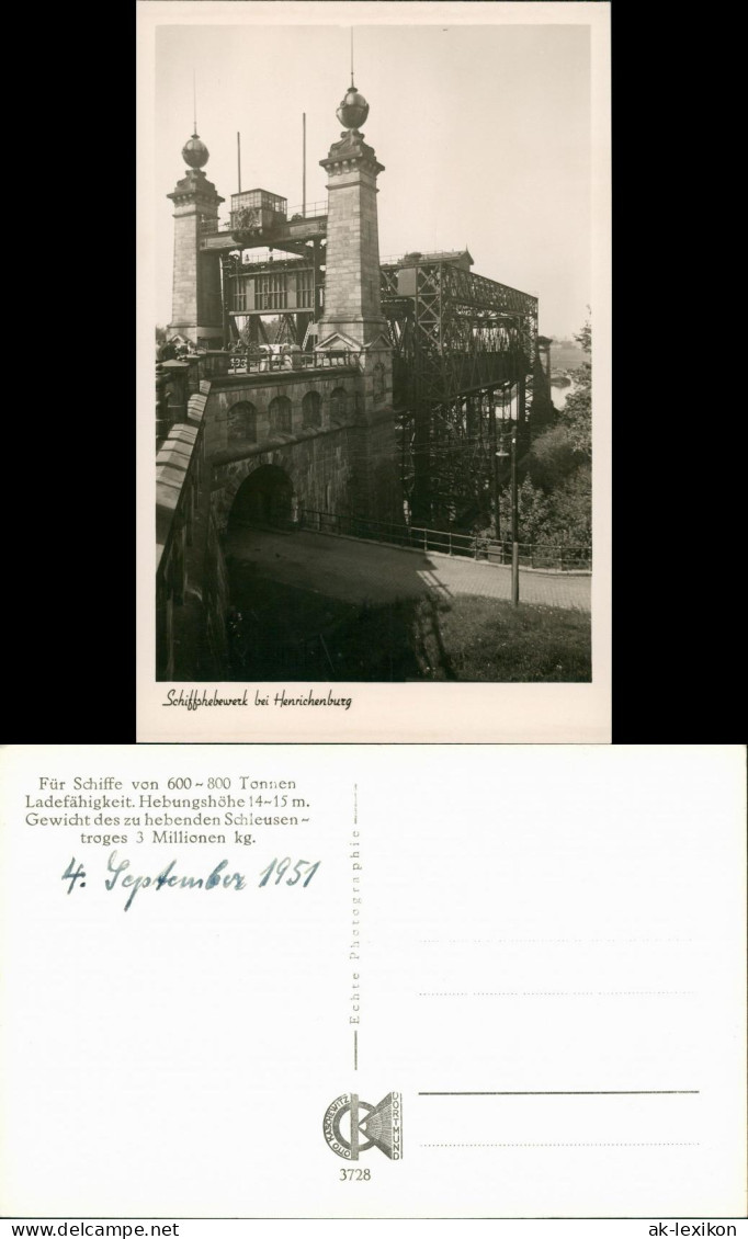 Henrichenburg-Castrop-Rauxel Schiffshebewerk Echtfoto-Ansicht 1951 - Castrop-Rauxel