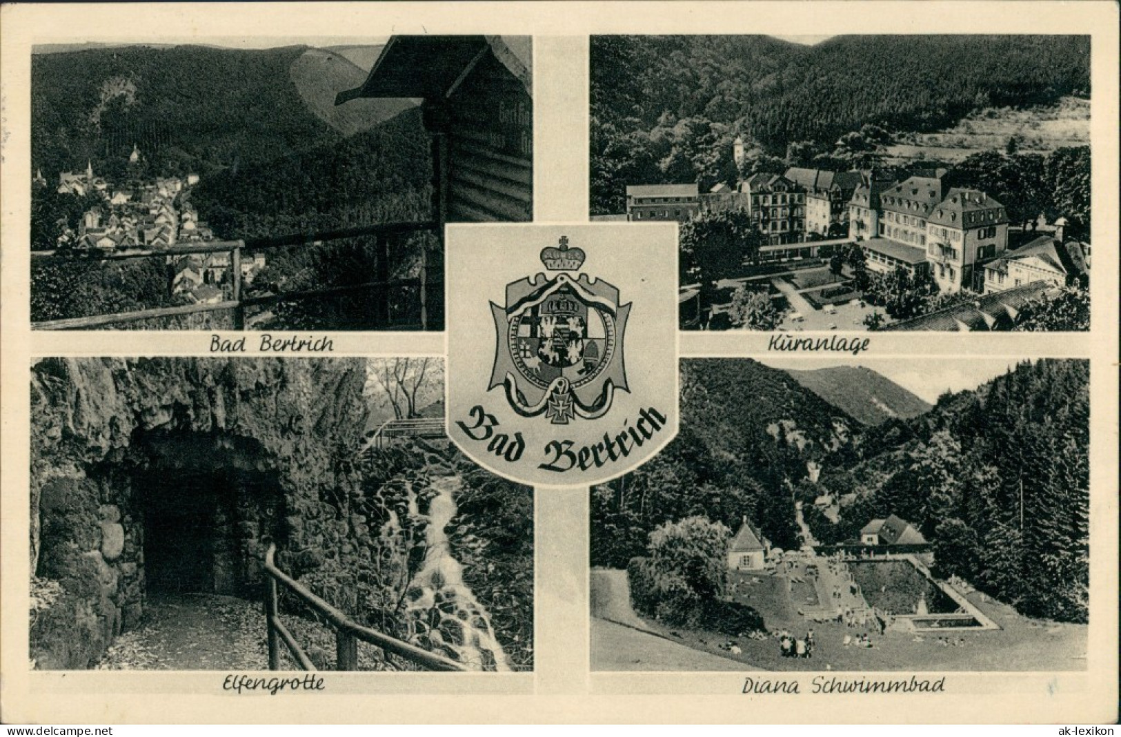 Bad Bertrich Mehrbildkarte Mit Kuranlage, Elfengrotte, Schwimmbad 1940 - Bad Bertrich