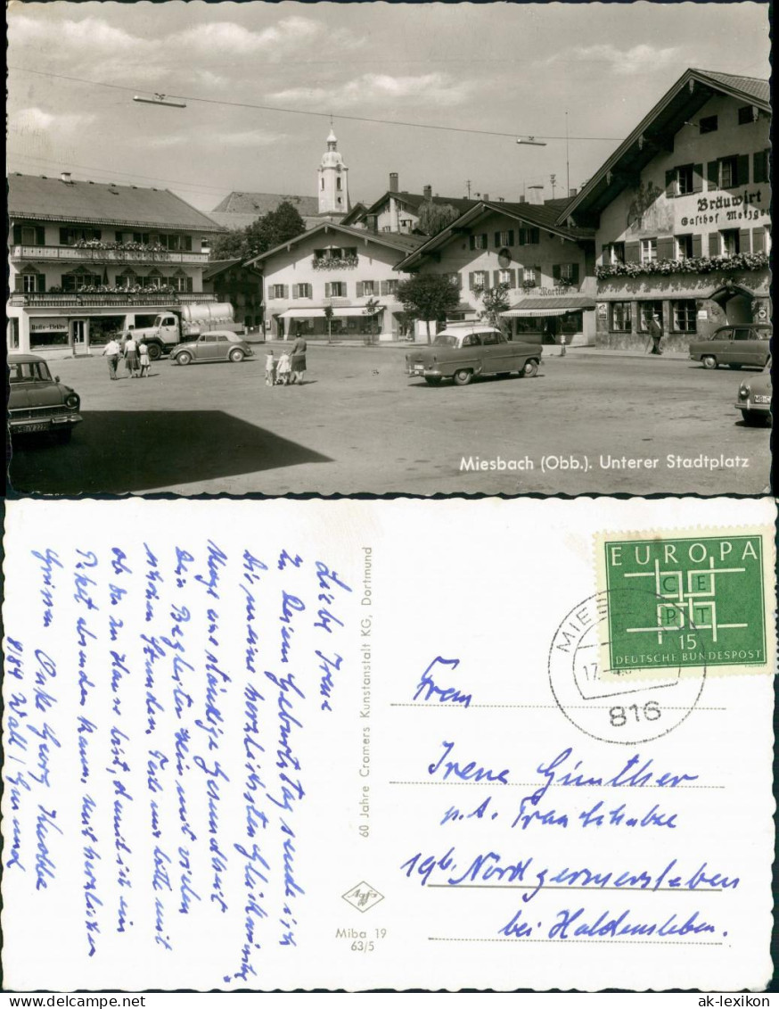 Miesbach Stadtplatz Mit Gasthof, Div. Autos Ua. Auto VW Käfer 1963 - Miesbach