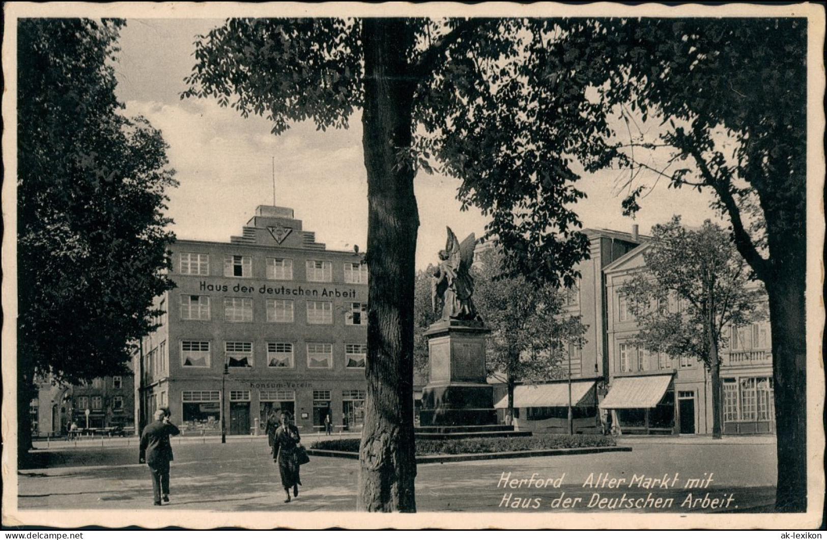 Ansichtskarte Herford Alter Markt - Haus Der Deutschen Arbeit 1937 - Herford