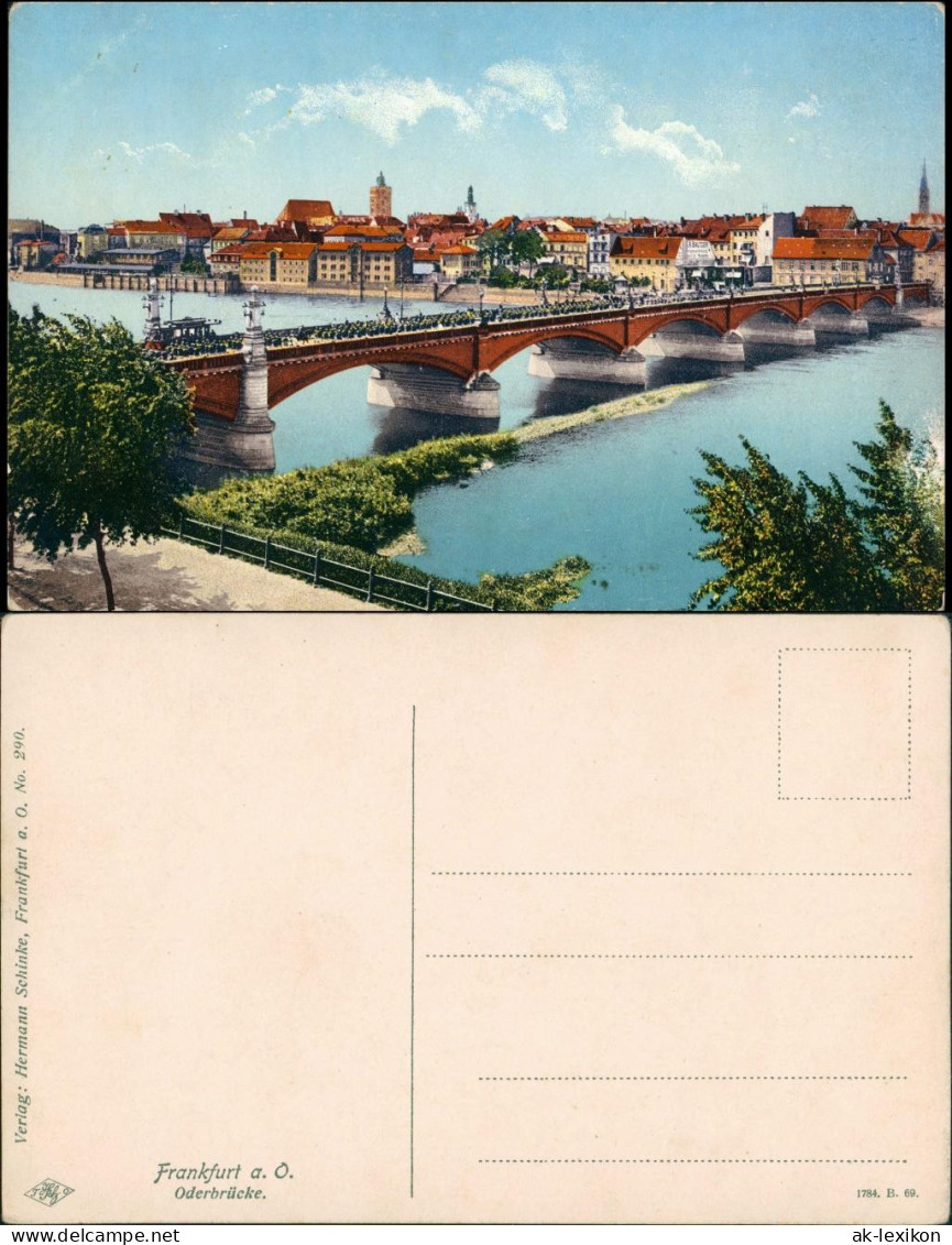 Ansichtskarte Frankfurt (Oder) Oderbrücke - Stadt 1914 - Frankfurt A. D. Oder