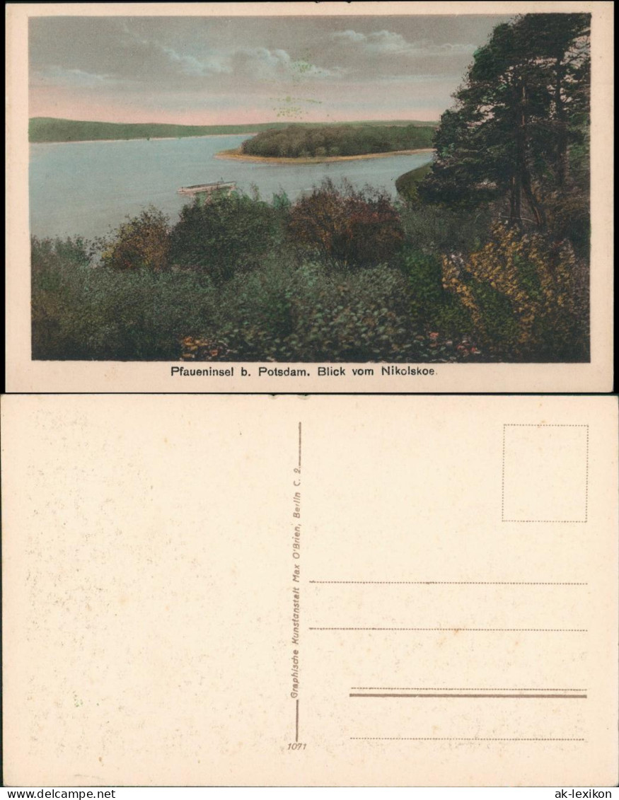 Ansichtskarte Wannsee-Berlin Pfaueninsel Blick Vom Nikolskoe 1922 - Wannsee