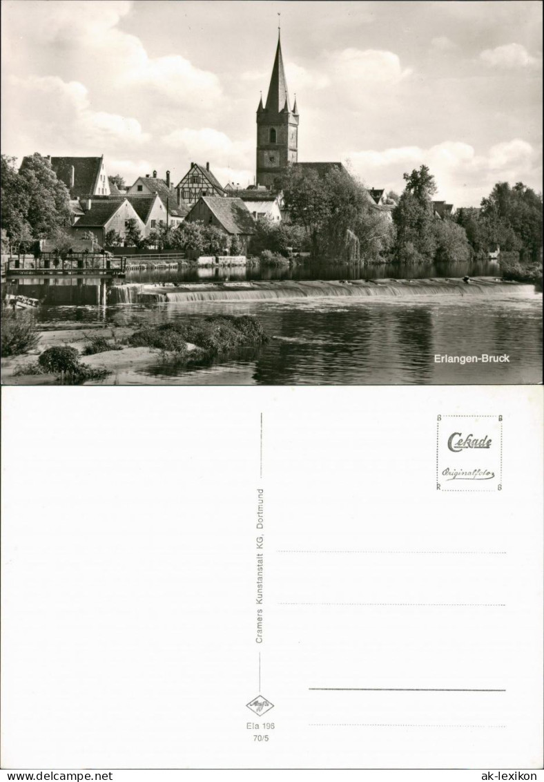 Erlangen Fluss Wehr Partie Im Ortsteil BRUCK, Kirche Häuser 1970 - Erlangen