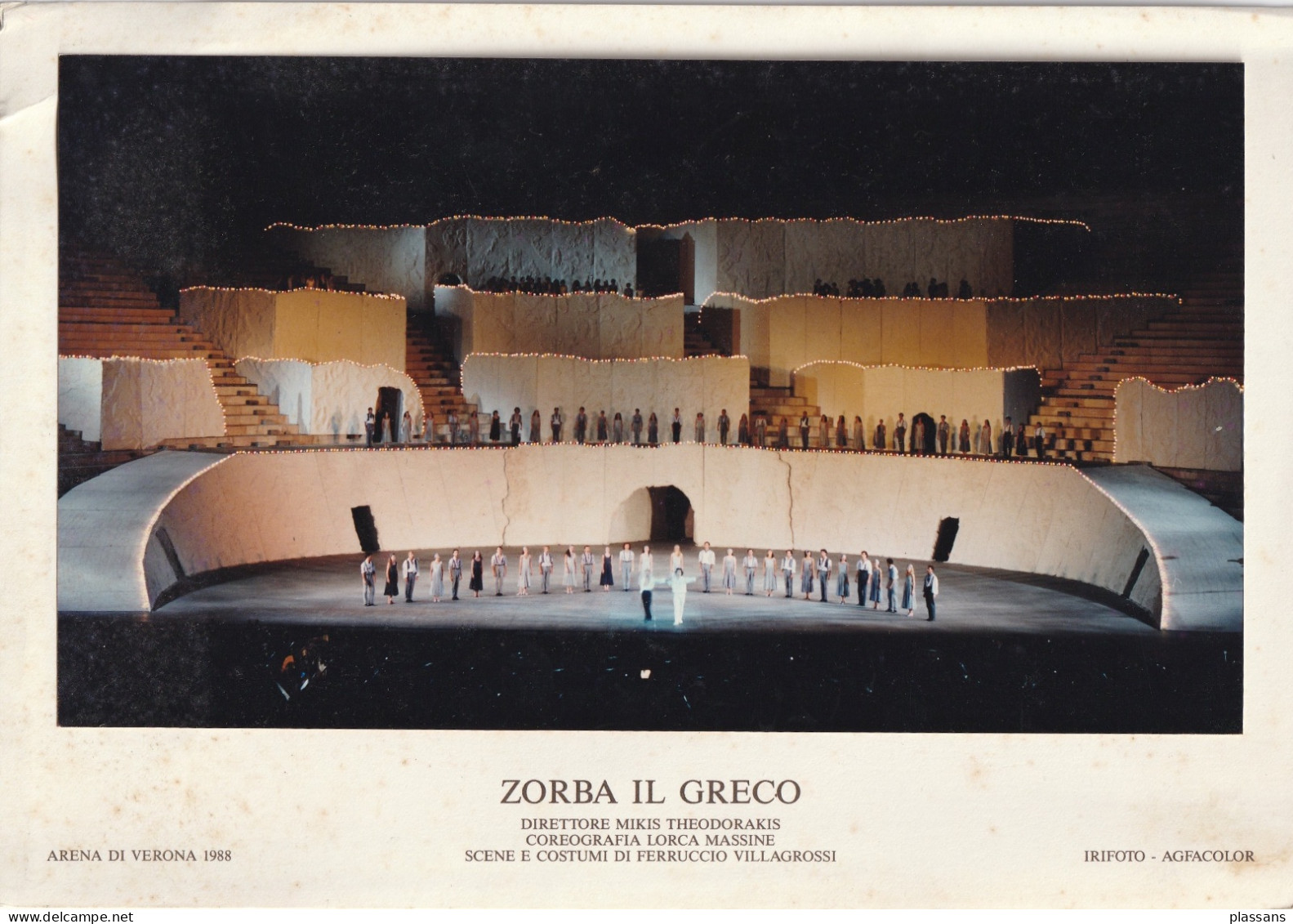 Arena Di Verona. ZORBA IL GRECO. Theodorakis.1988.  Verone Arènes Danse Ballet - Programmes