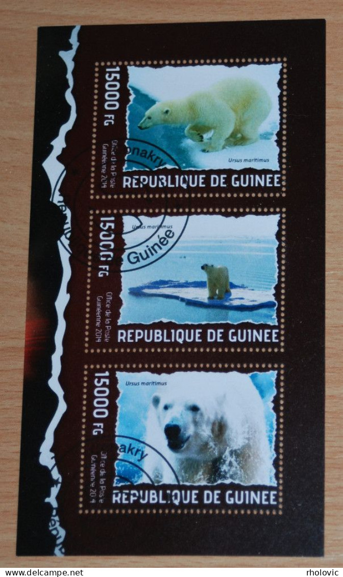 GUINEA 2014, Polar Bears, Animals, Fauna, Miniature Sheet, Used - Osos