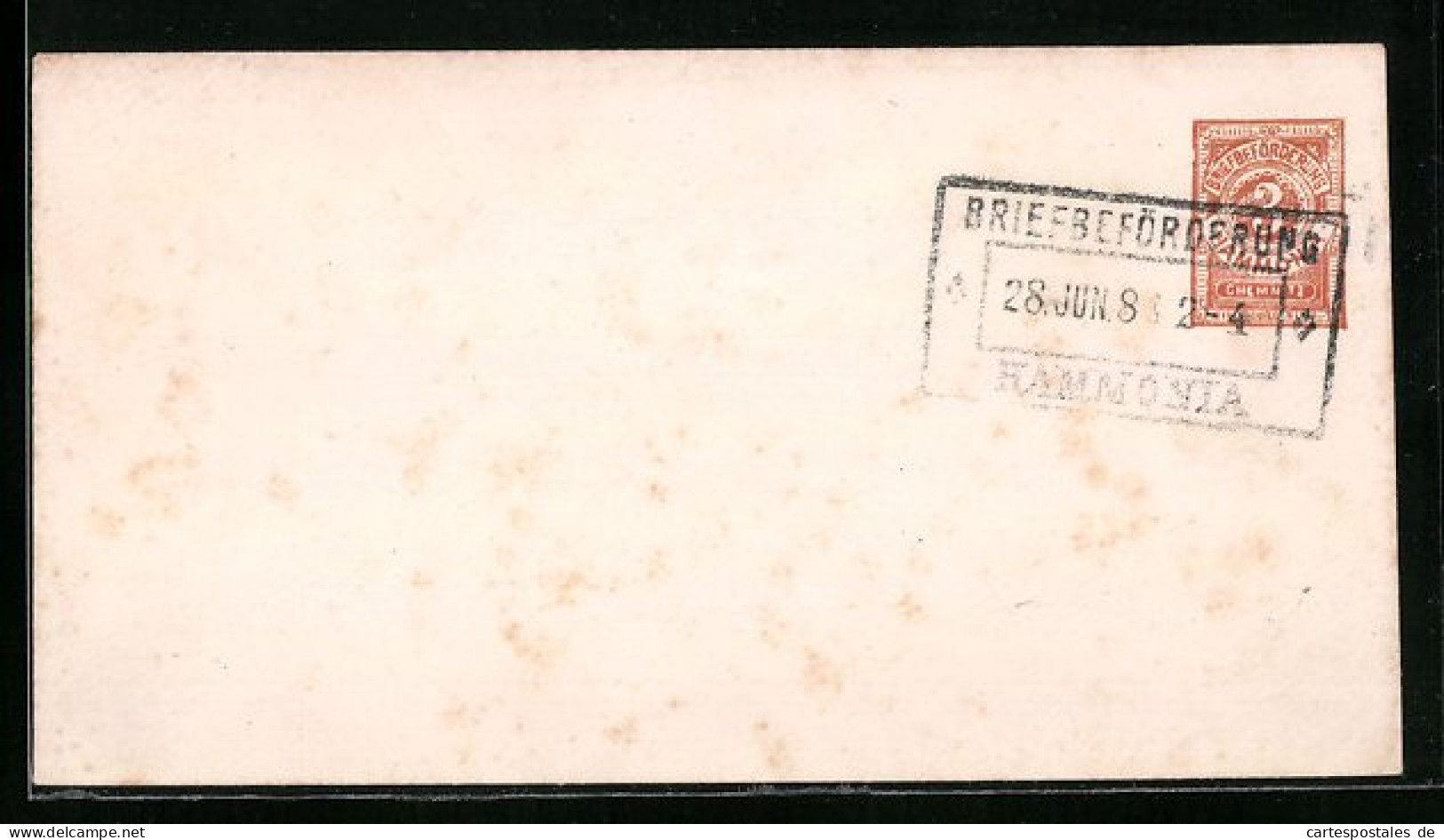 Briefumschlag Chemnitz, Briefbeförderung Hammonia, Private Stadtpost  - Briefmarken (Abbildungen)