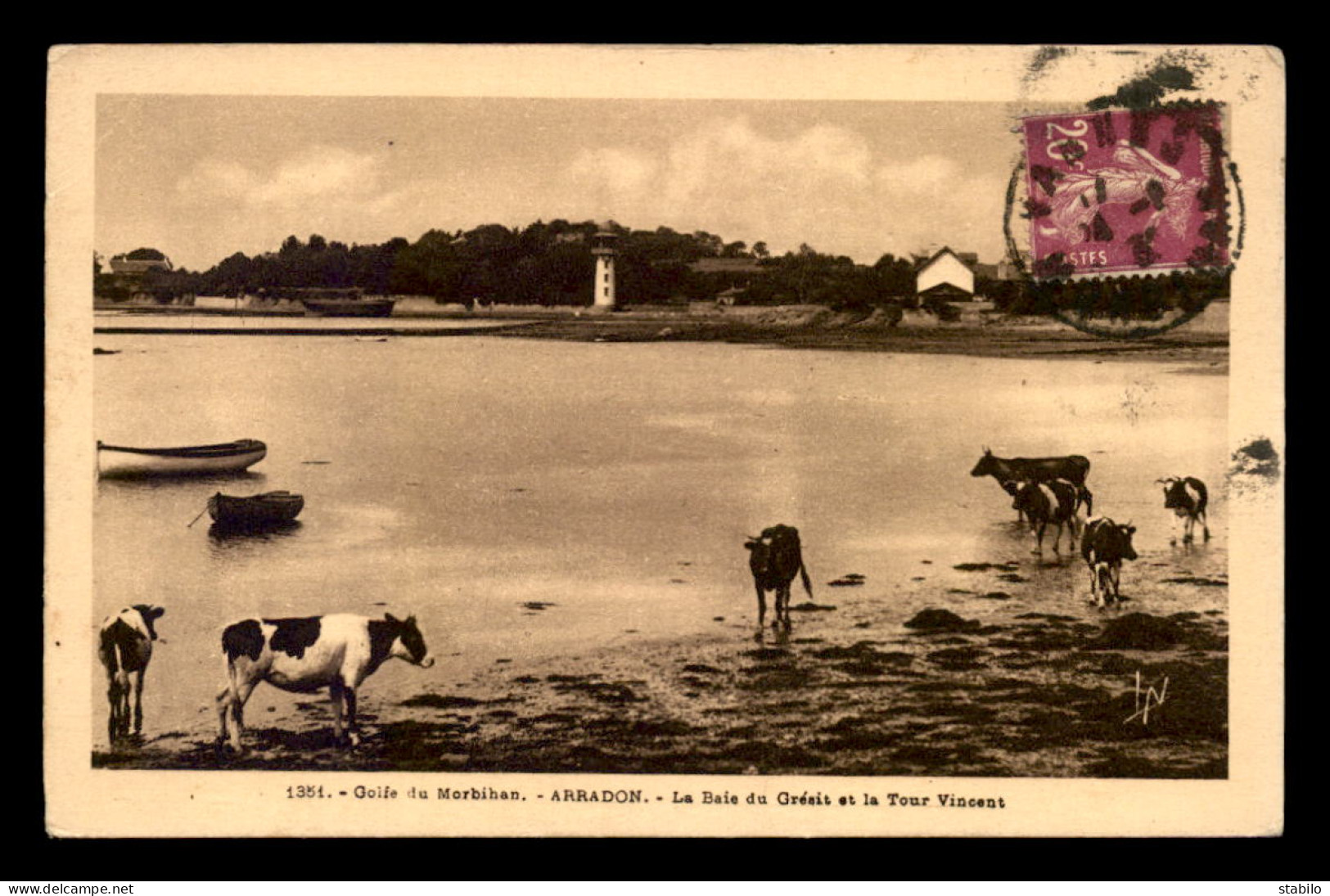 56 - ARRADON - LA BAIE DU GRESIT ET LA TOUR VINCENT - VACHES - Arradon