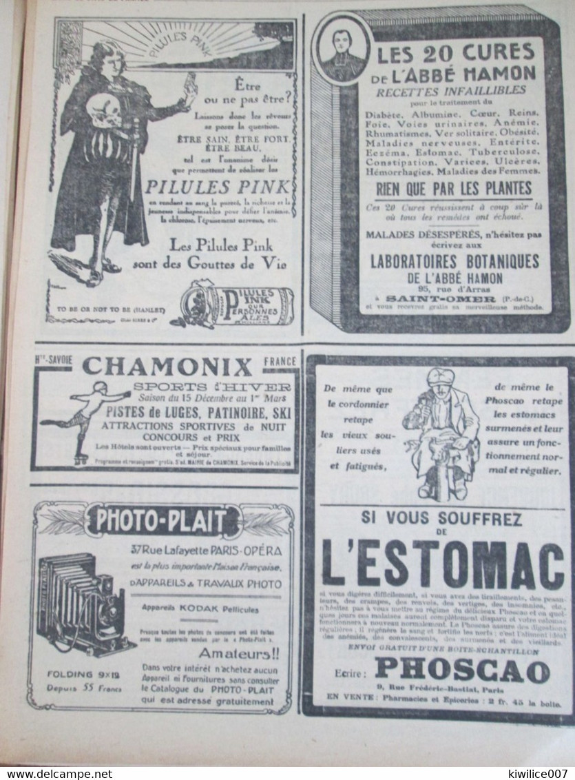 Publicité  Médicaments   1916  Urodonal   Pagéol   Globéol   Gyraldose Kneipp Aspirine      Abbé Hamon Cure - Ohne Zuordnung