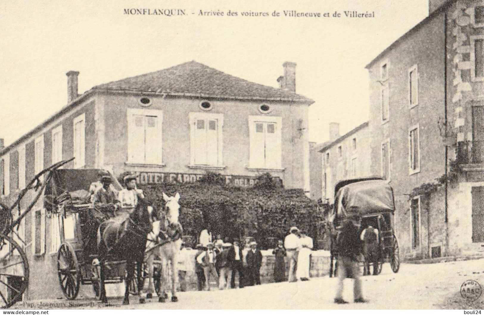 VINC - CPA COPIE MONFLANQUIN ARRIVEE DES VOITURES DE VILLENEUVE ET DE VILLEREAL - Monflanquin