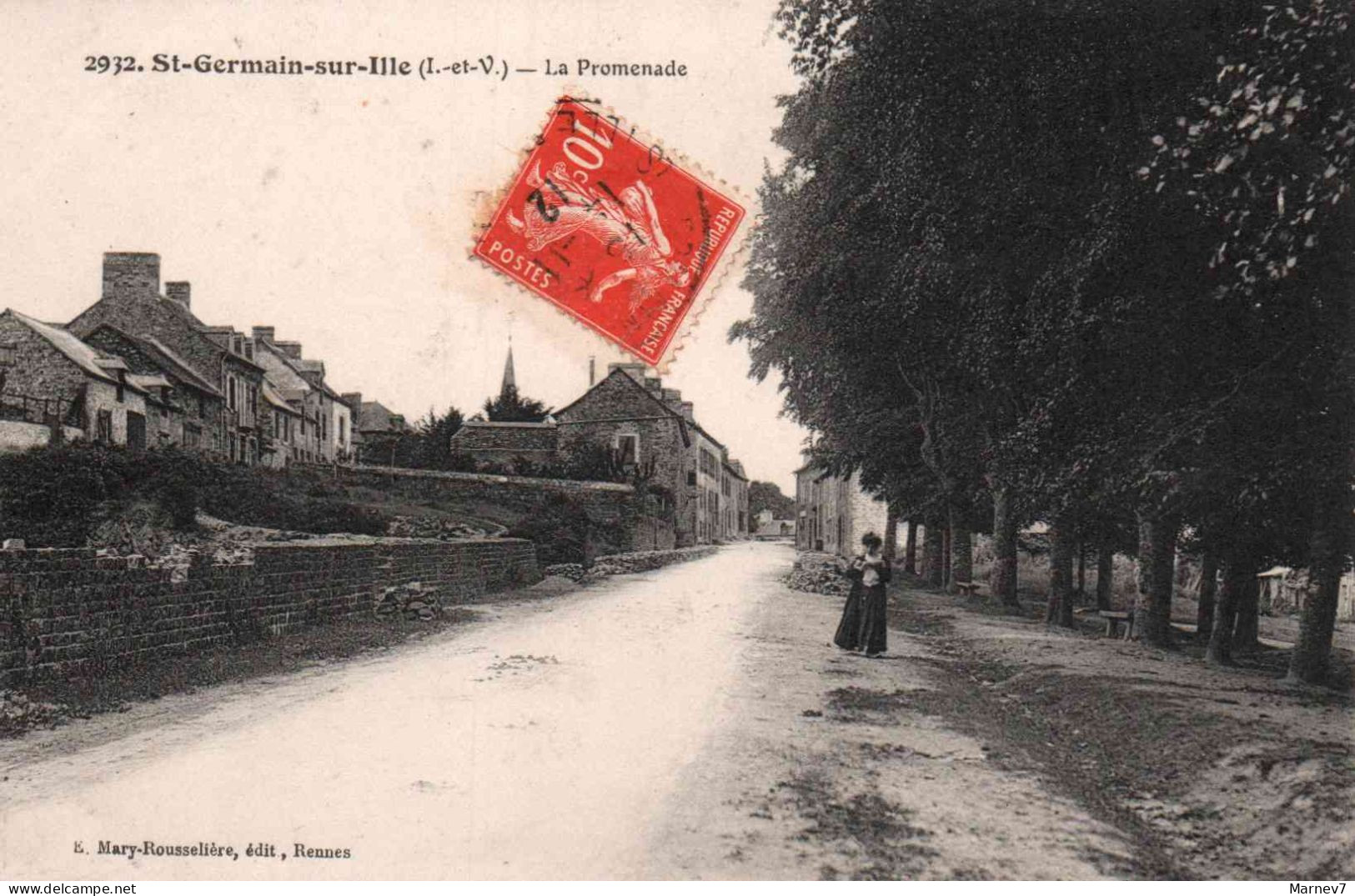 35 Ille Et Vilaine - CPA - St Saint GERMAIN Sur Ille- La Promenade - 1912 - Saint-Germain-sur-Ille