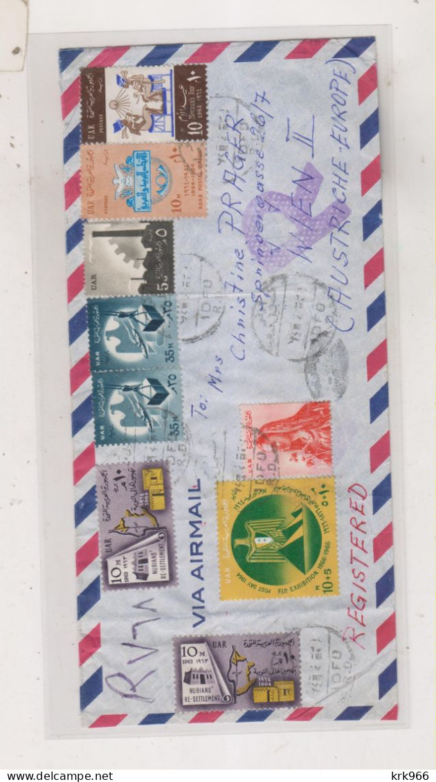 EGYPT EDFU Registered Airmail Cover To Austria - Posta Aerea