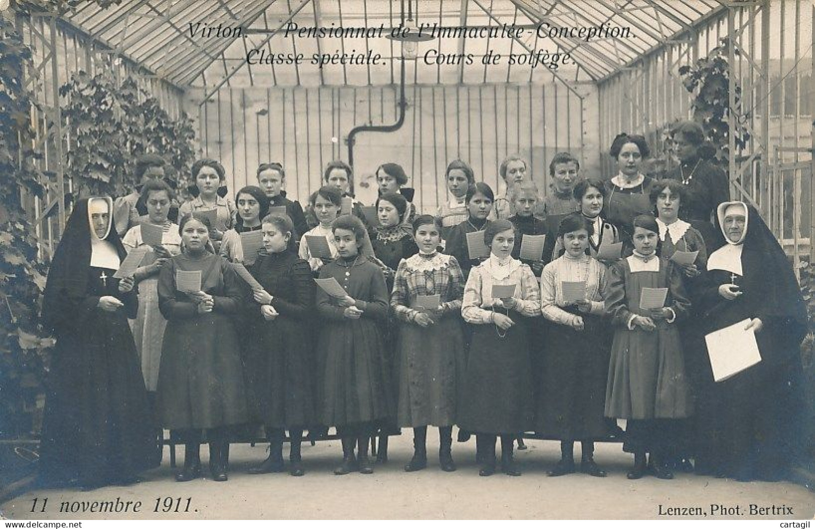 CPA (RARE Carte Photo) -28453 -Belgique -Virton Pensionnat De L'Immaculé Conception Cours De Solfège-Livraison Offerte - Virton