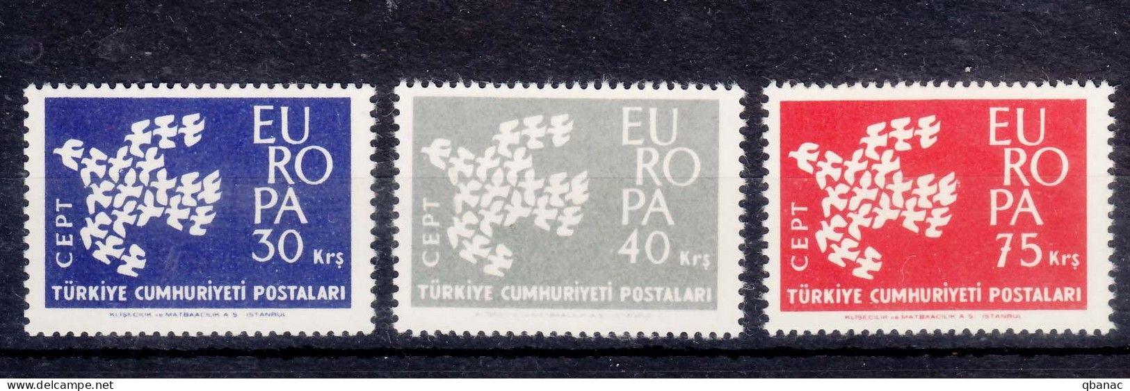 Turkey 1961 Europa Mint Never Hinged - Unused Stamps