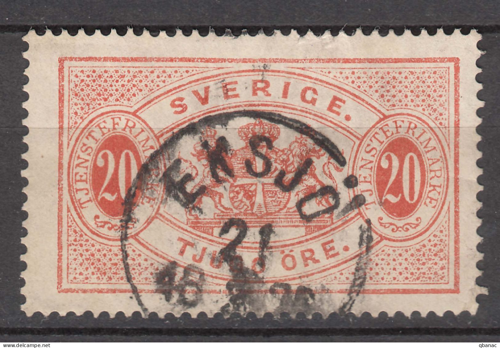 Sweden 1874 Postage Due Mi#7 A Perforation 14, Used - Postage Due