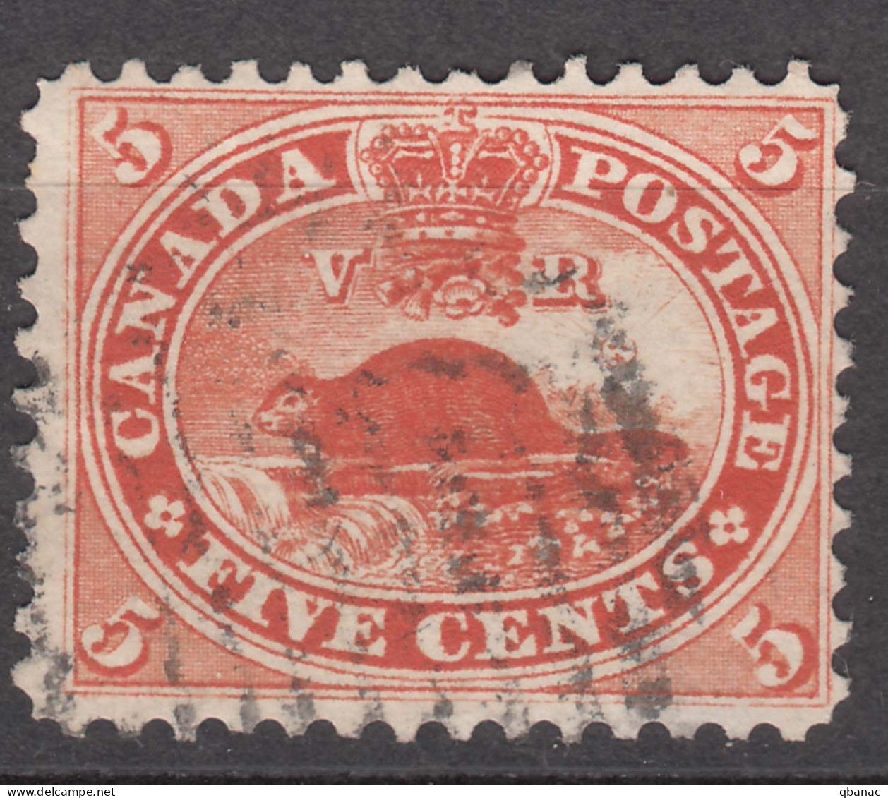 Canada 1859 Animals Beaver Mi#12 Used - Oblitérés