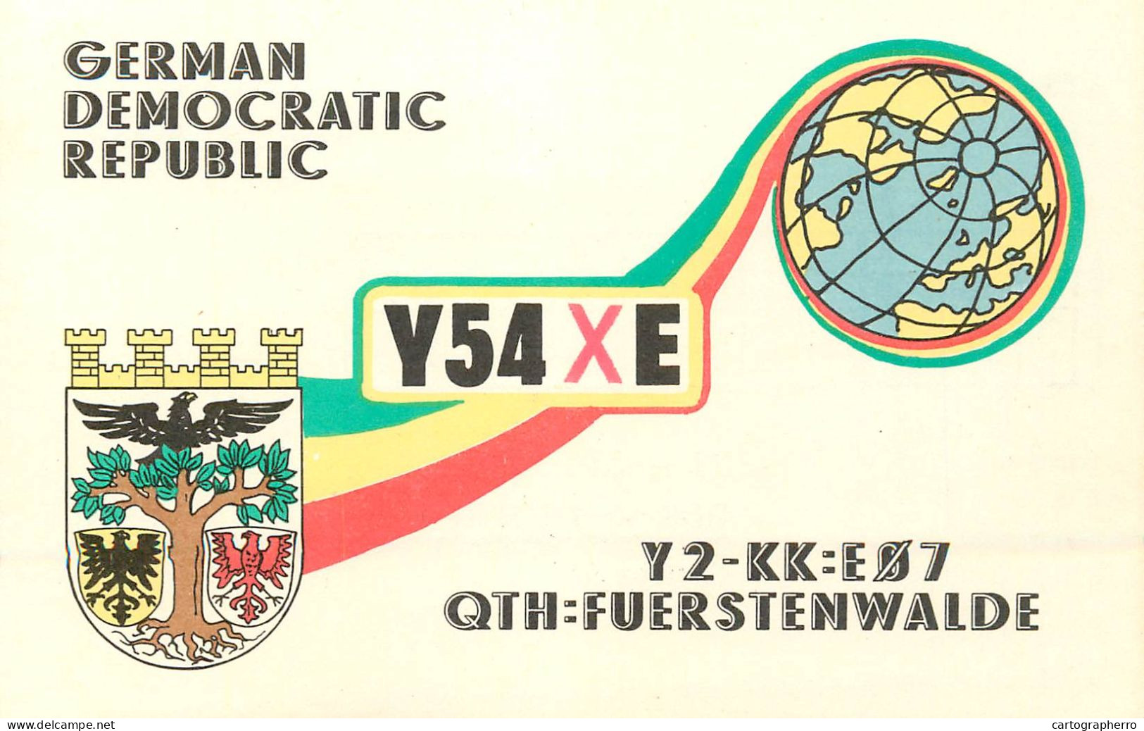 German Democtaric Republic Radio Amateur QSL Card Y54XE Y03CD 1985 - Radio Amateur
