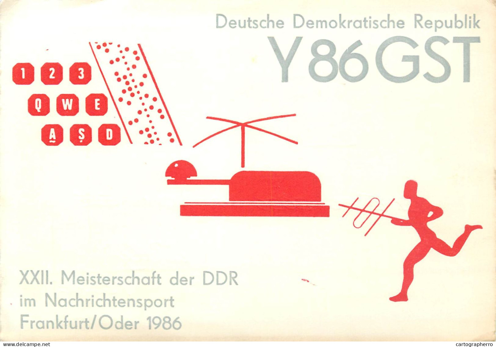 German Democtaric Republic Radio Amateur QSL Card Y86GST Y03CD 1986 - Radio Amatoriale