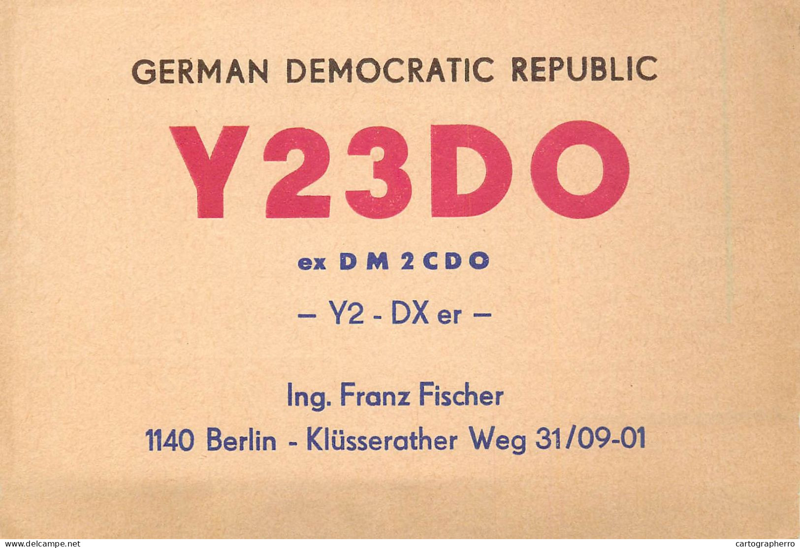German Democtaric Republic Radio Amateur QSL Card Y23DO Y03CD 1986 - Radio Amatoriale