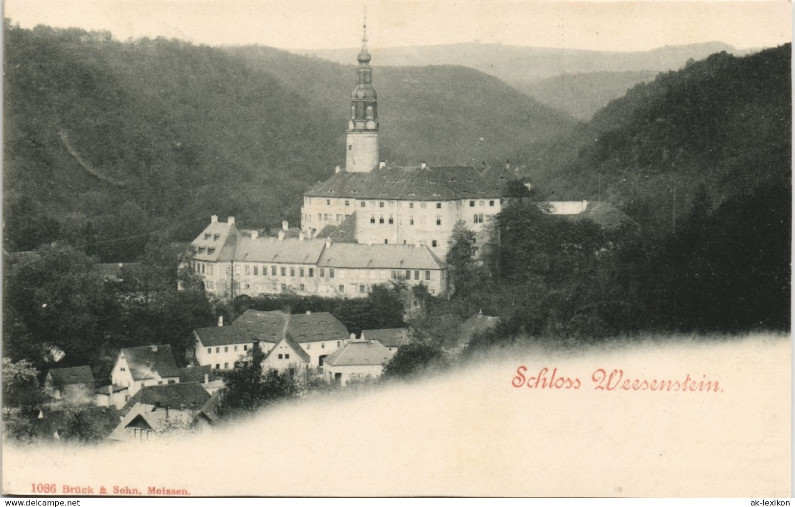 Weesenstein (Müglitz) Schloss   1900   Gelaufen SELLIN RÜGEN Ankunftsstempel) - Weesenstein A. D. Mueglitz