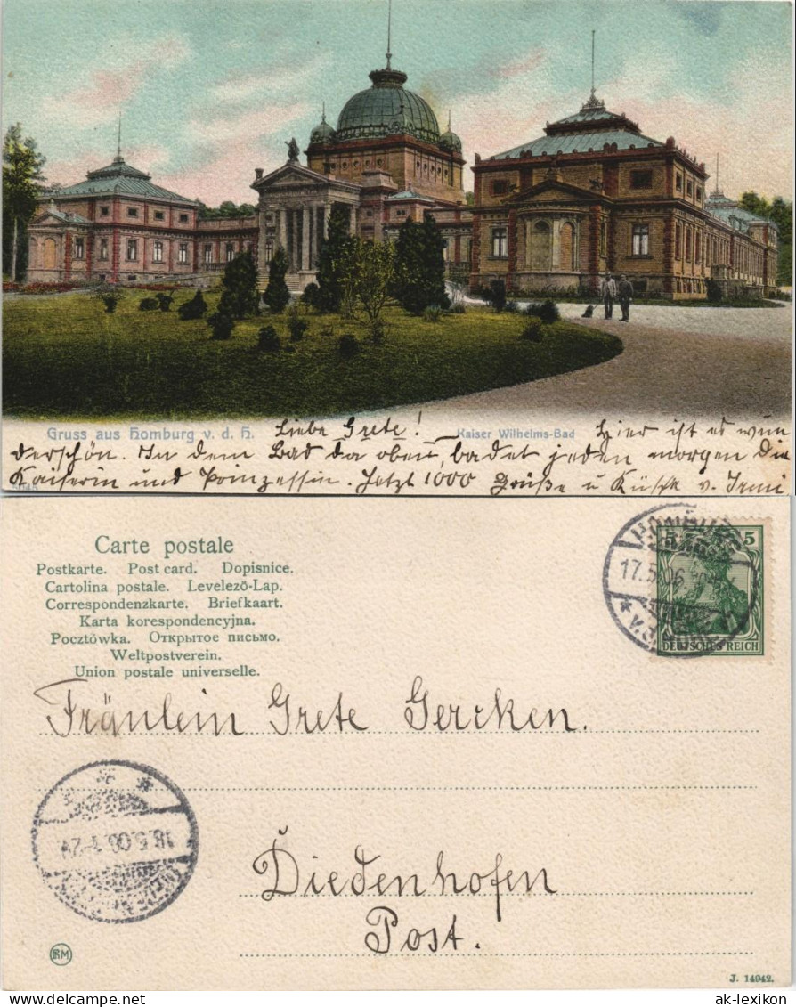 Bad Homburg Vor Der Höhe Kaiser Wilhelm-Bad Strassen Partie 1906 - Bad Homburg