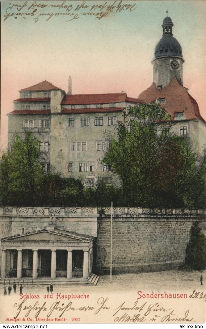 Ansichtskarte Sondershausen Schloß Und Hauptwache 1903 - Sondershausen