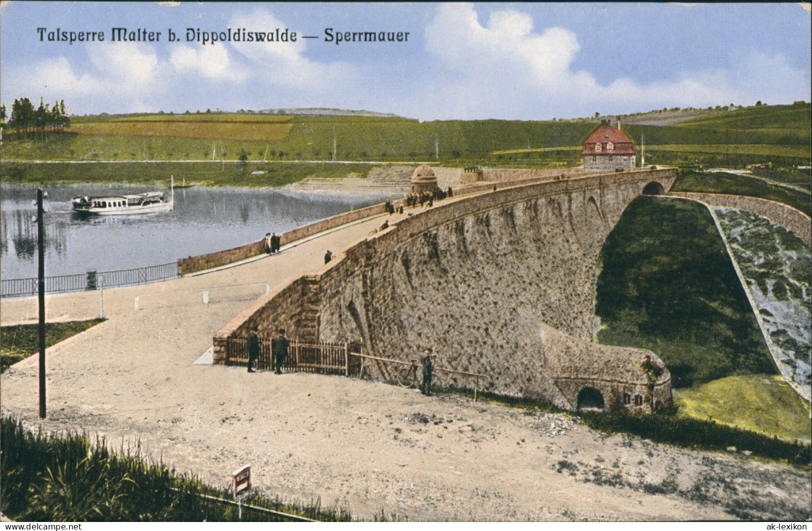 Ansichtskarte Dippoldiswalde Talsperre Malter - Sperrmauer 1915 - Dippoldiswalde