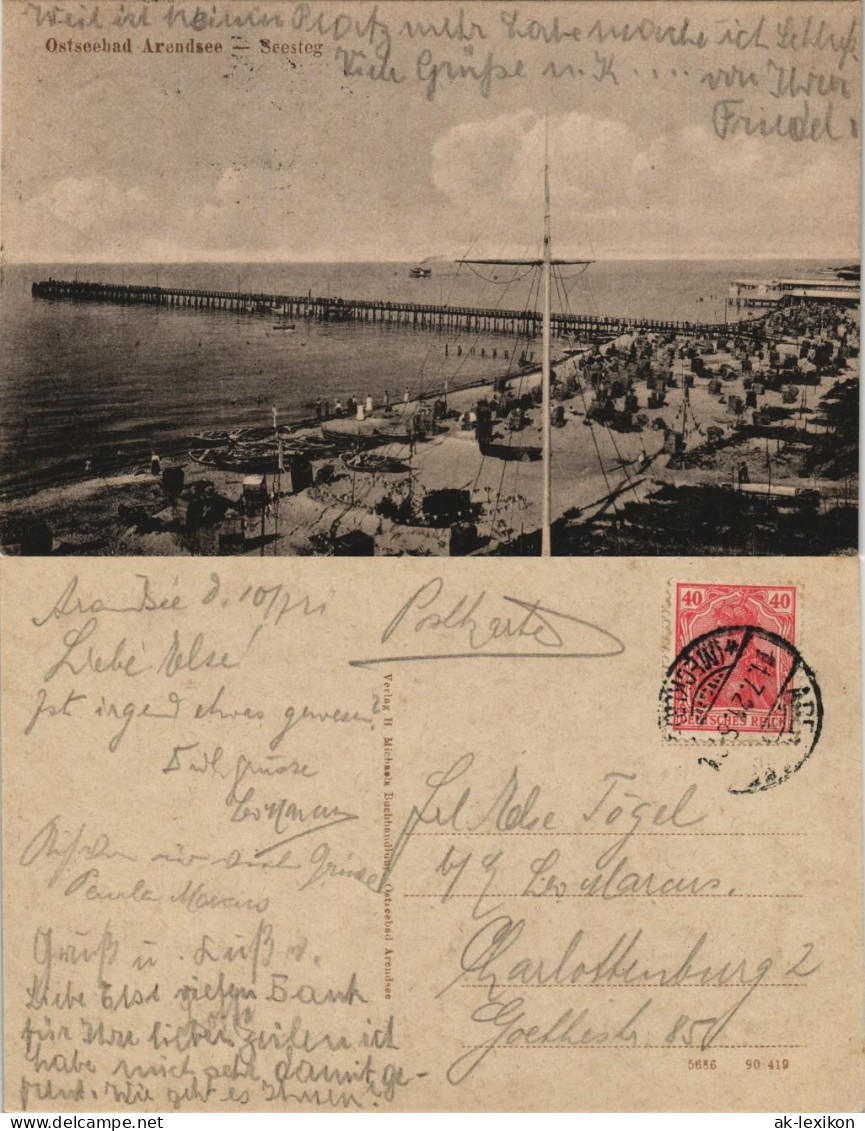 Arendsee (Mecklenburg-Vorpommern )-Kühlungsborn Seesteg - Strandleben 1920 - Kuehlungsborn