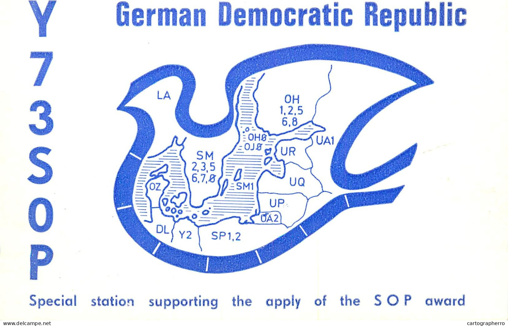 German Democtaric Republic Radio Amateur QSL Card Y73SOP Y03CD 1989 - Radio Amateur