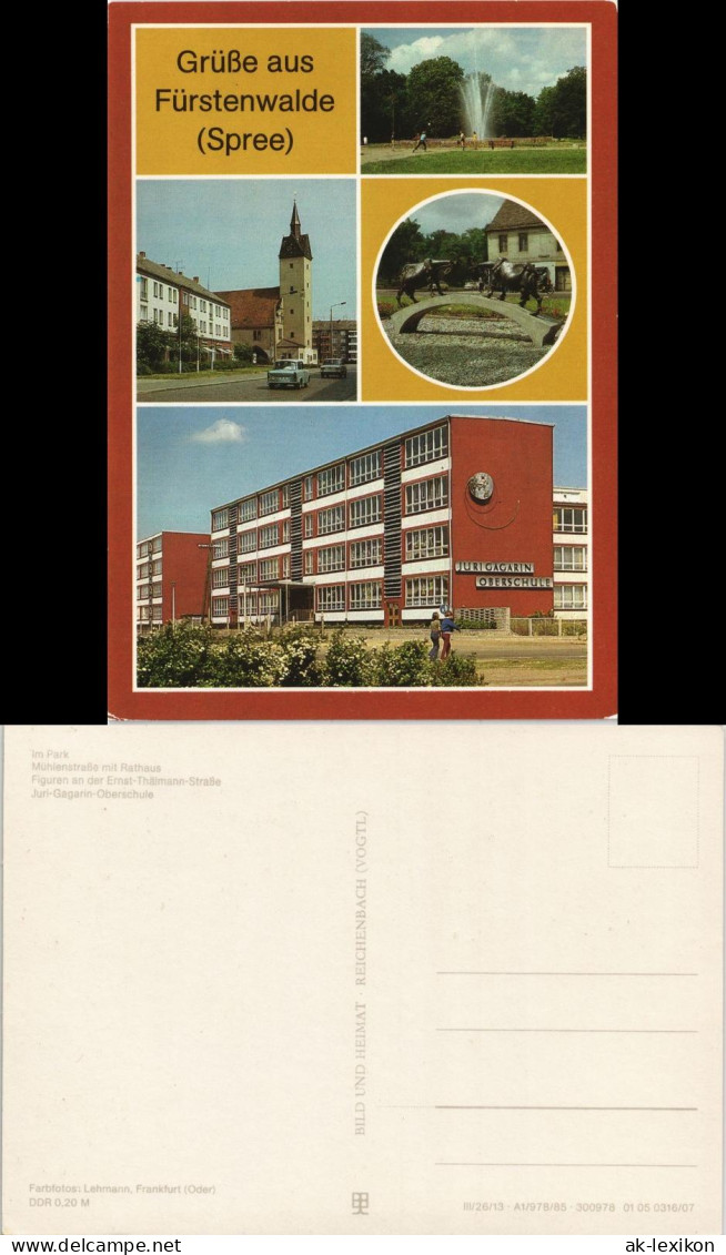 Fürstenwalde/Spree   Mühlenstraße Mit Rathaus Thälmann-Straße Oberschule 1985 - Fuerstenwalde