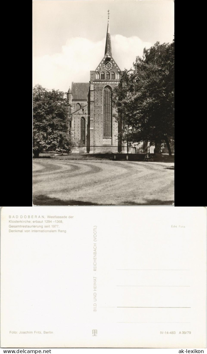 Ansichtskarte Bad Doberan DDR AK Westfassade Der Klosterkirche 1979 - Bad Doberan