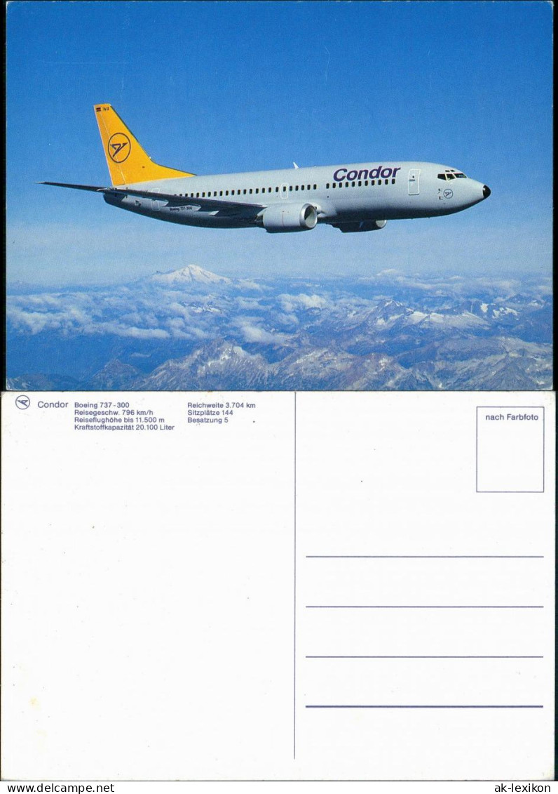 Ansichtskarte  Condor Boeing 737-300 Flugwesen - Flugzeuge 1981 - 1946-....: Moderne