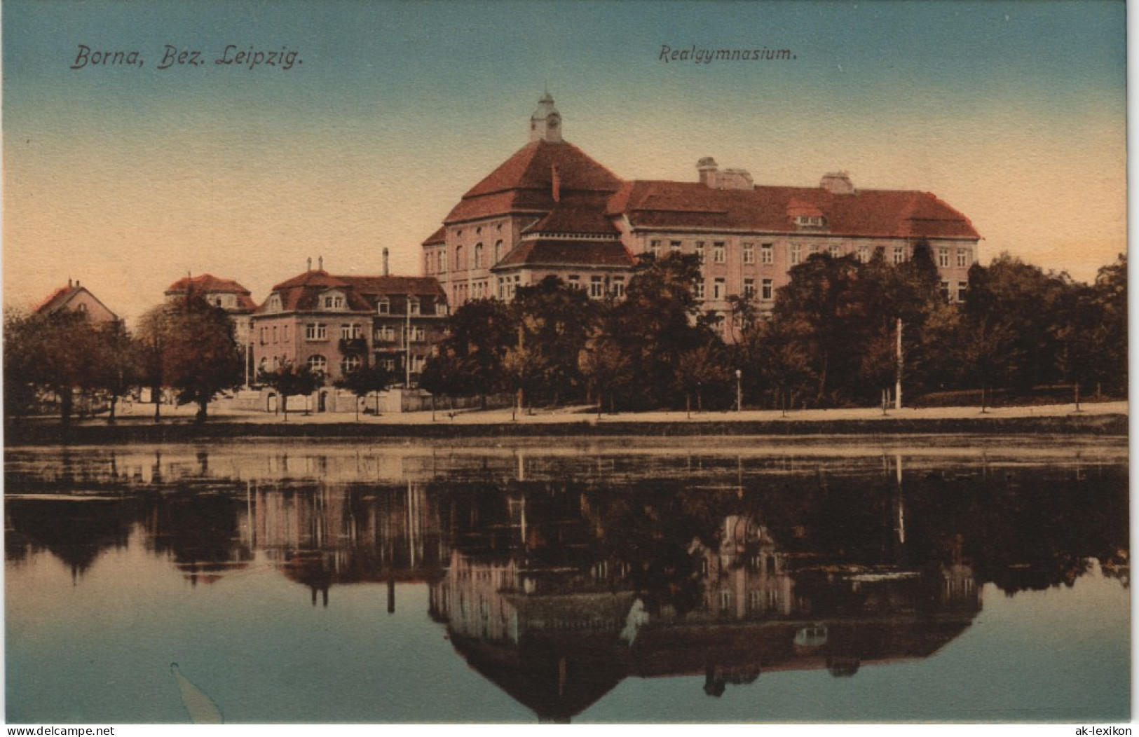 Ansichtskarte Borna Realgymnasium 1912 - Borna