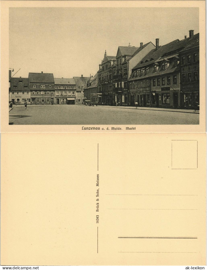 Ansichtskarte Lunzenau Marktplatz 1922 - Lunzenau