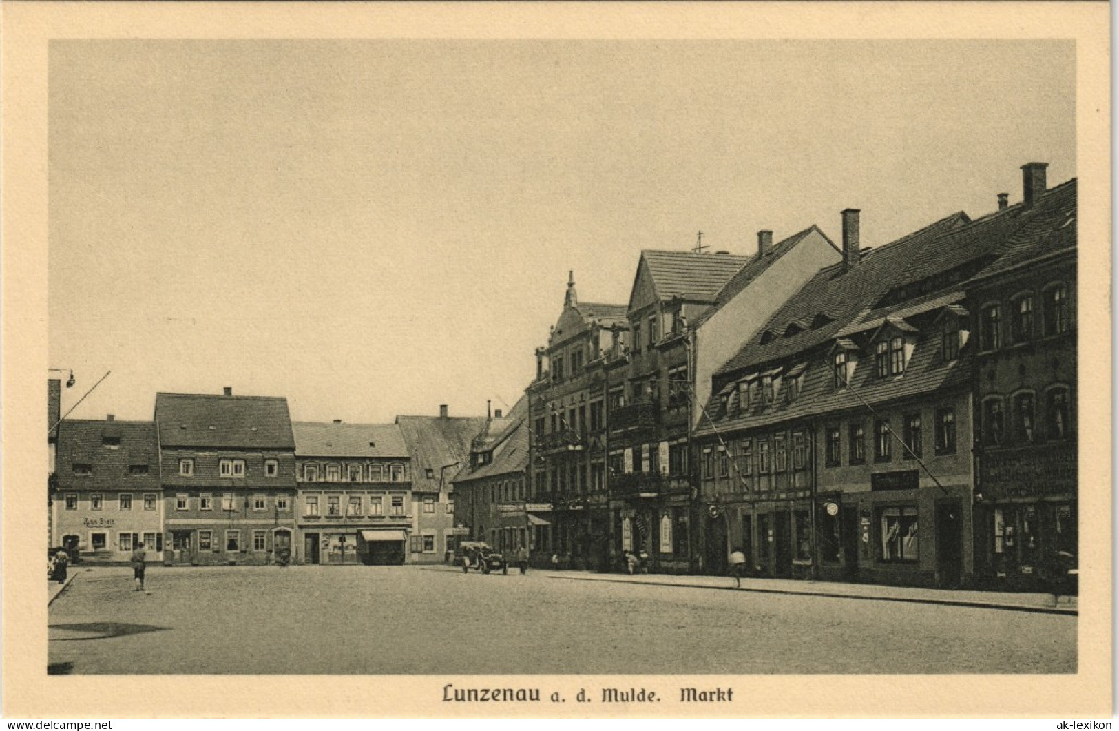 Ansichtskarte Lunzenau Marktplatz 1922 - Lunzenau