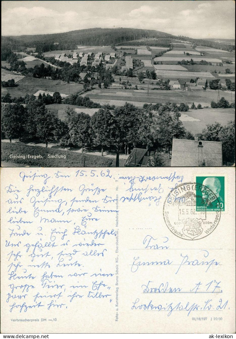 Ansichtskarte Geising-Altenberg (Erzgebirge) Siedlung 1960 - Geising